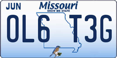 MO license plate OL6T3G