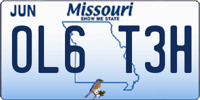 MO license plate OL6T3H