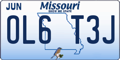 MO license plate OL6T3J