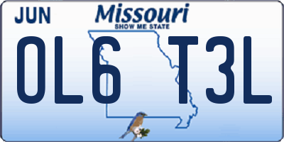 MO license plate OL6T3L