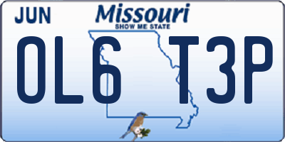 MO license plate OL6T3P