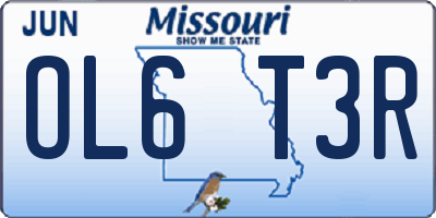 MO license plate OL6T3R