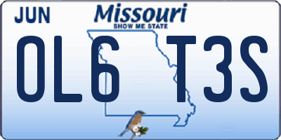 MO license plate OL6T3S
