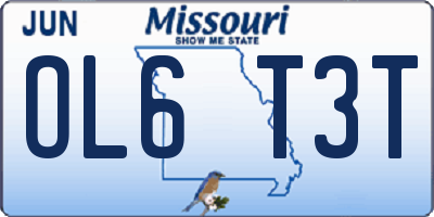 MO license plate OL6T3T