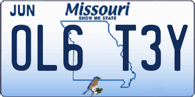 MO license plate OL6T3Y