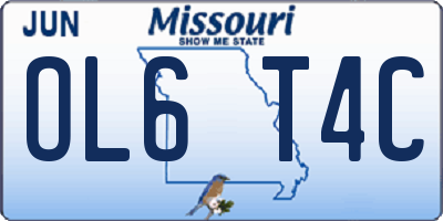 MO license plate OL6T4C