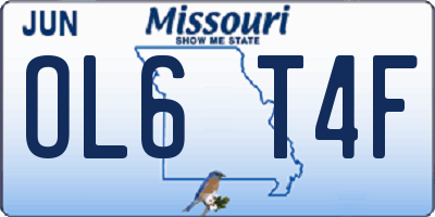 MO license plate OL6T4F
