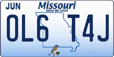 MO license plate OL6T4J