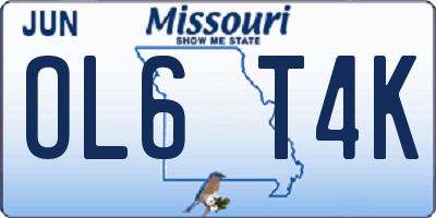 MO license plate OL6T4K