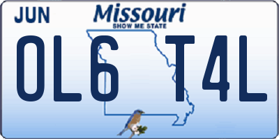 MO license plate OL6T4L