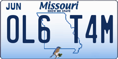 MO license plate OL6T4M