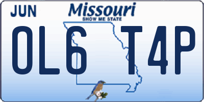 MO license plate OL6T4P