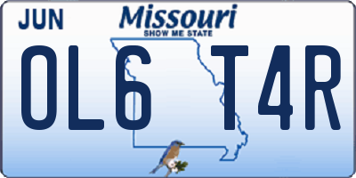 MO license plate OL6T4R