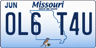 MO license plate OL6T4U