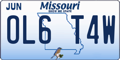 MO license plate OL6T4W