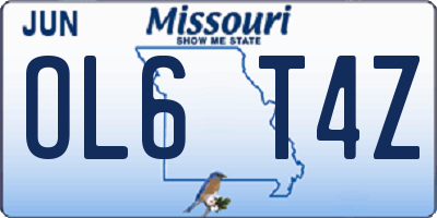 MO license plate OL6T4Z