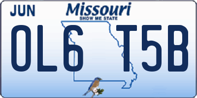 MO license plate OL6T5B