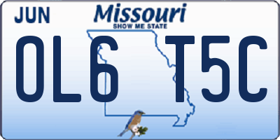 MO license plate OL6T5C