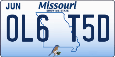 MO license plate OL6T5D