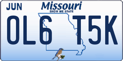 MO license plate OL6T5K