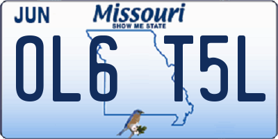 MO license plate OL6T5L
