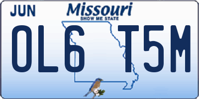 MO license plate OL6T5M