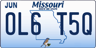 MO license plate OL6T5Q