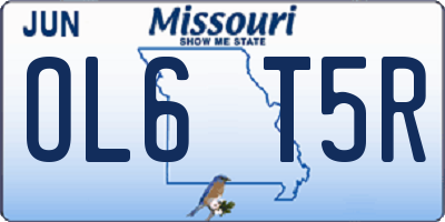 MO license plate OL6T5R