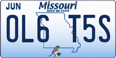 MO license plate OL6T5S