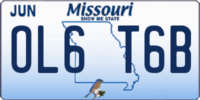 MO license plate OL6T6B