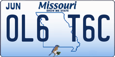 MO license plate OL6T6C