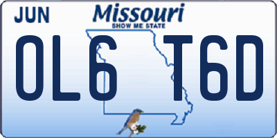 MO license plate OL6T6D