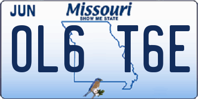 MO license plate OL6T6E