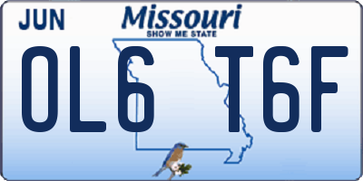MO license plate OL6T6F