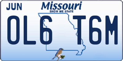 MO license plate OL6T6M
