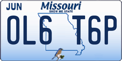 MO license plate OL6T6P