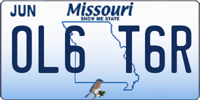 MO license plate OL6T6R