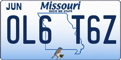 MO license plate OL6T6Z