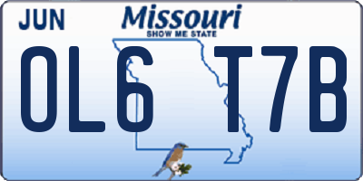MO license plate OL6T7B