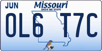 MO license plate OL6T7C