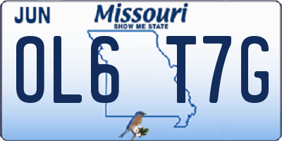 MO license plate OL6T7G