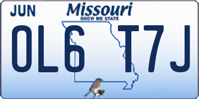 MO license plate OL6T7J