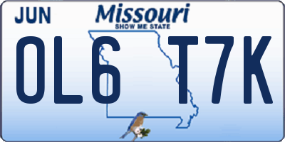MO license plate OL6T7K