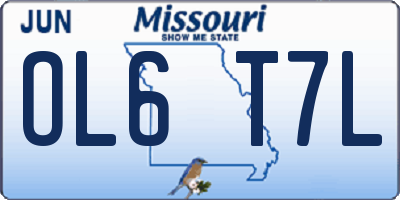 MO license plate OL6T7L