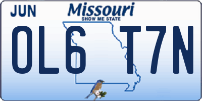 MO license plate OL6T7N