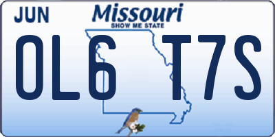MO license plate OL6T7S
