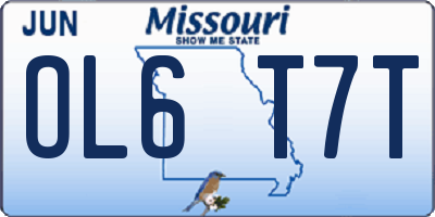 MO license plate OL6T7T