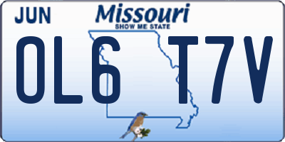 MO license plate OL6T7V