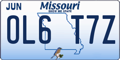 MO license plate OL6T7Z