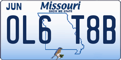 MO license plate OL6T8B